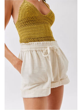 Urban Outfitters Mya Linen Drawstring Waist Shorts With Pockets Size XXXL